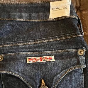 Hudson jeans , like new, straight, cut, cuffed leg at bottom, size 26
